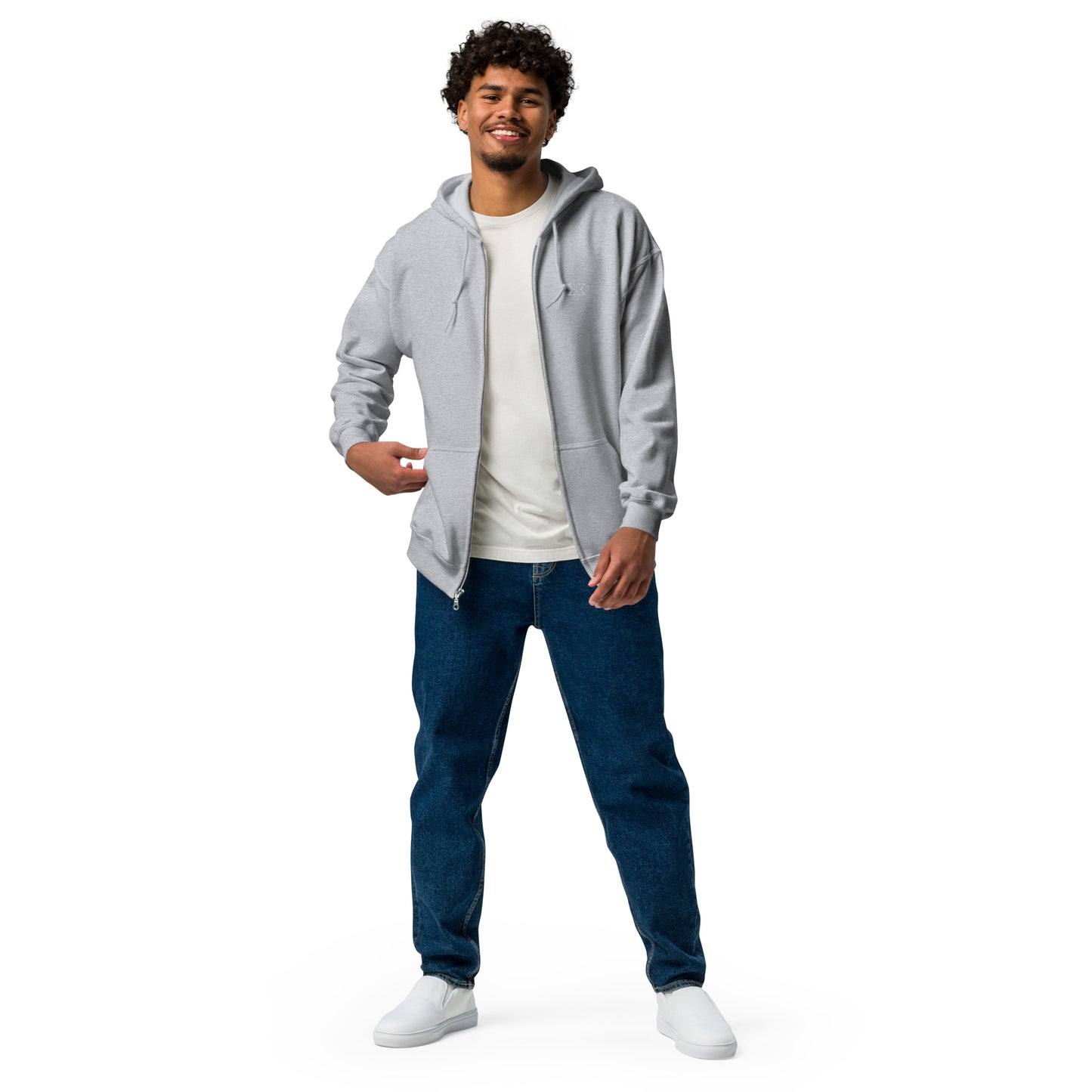 Felpa Ricamata Unisex Cappuccio e Zip